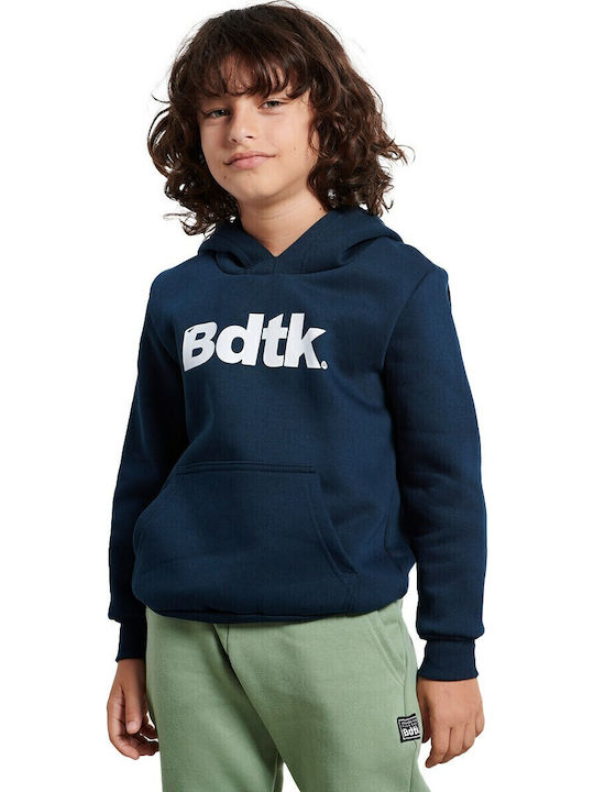 Fleece Παιδικό Φούτερ με Κουκούλα και Τσέπες Μπλε