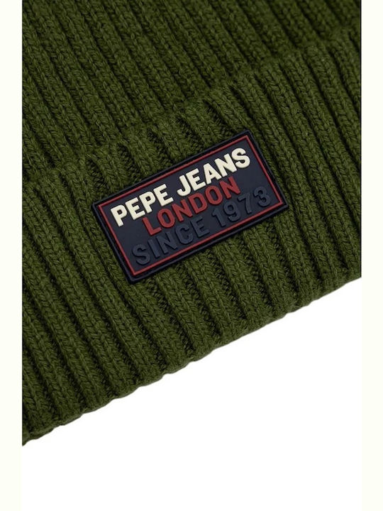 Pepe Jeans Beanie Männer Beanie mit Rippstrick in Grün Farbe