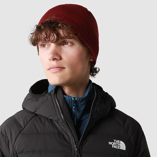 Bones Recycled Beanie Unisex Beanie mit Rippstrick in Burgundisch Farbe