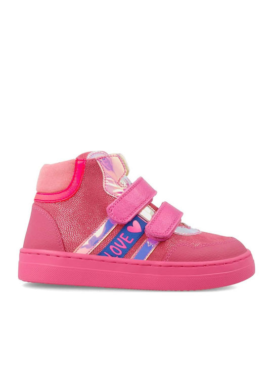 Kids Sneakers High with Scratch Fuchsia