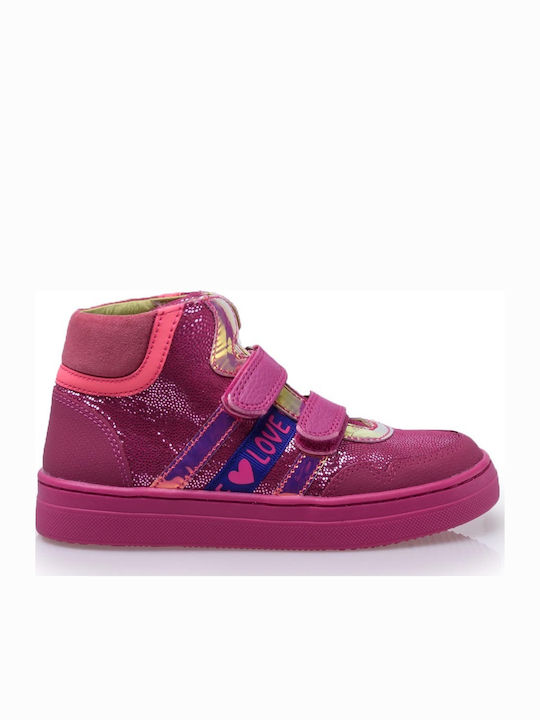 Kids Sneakers High with Scratch Fuchsia