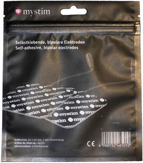Mystim Self-Adhesive Electrodes for Electro-stimulation in Black Color 4pcs