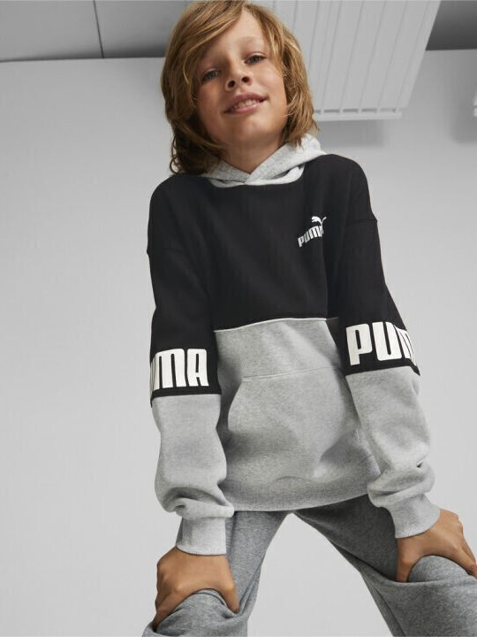 Kinder-Sweatshirt mit Kapuze und Taschen Mehrfarbig Power Colorblock