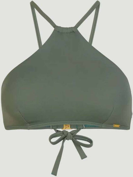 Cali High Neck Bikini Top Χακί