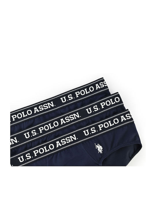 U.S. Polo Assn. Assn Μπλε Ανδρικά Σλιπ Μπλε Μονόχρωμα 3Pack