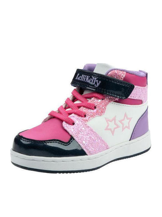 Anna Παιδικά Sneakers High με Σκρατς Ροζ
