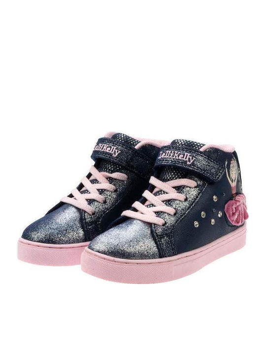 Kids Sneakers High with Scratch & Lights Blue