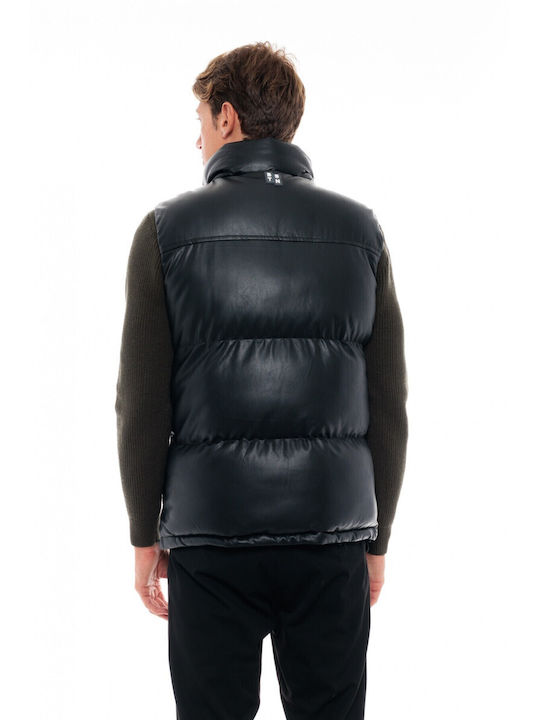 Biston -6 Ärmellos Herren Jacke Leder Schwarz