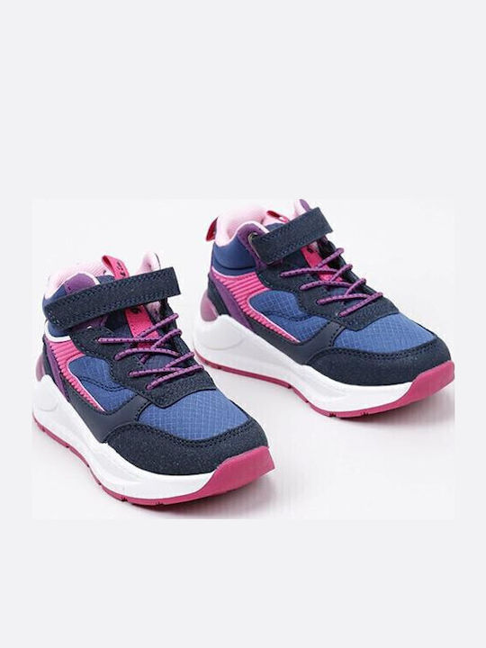 Παιδικά Sneakers High με Σκρατς Μπλε