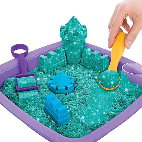 Spin Master Sand Construction Toy Kinetic Sand Sparkle Sandcastle Set Green for Children 3++ Years