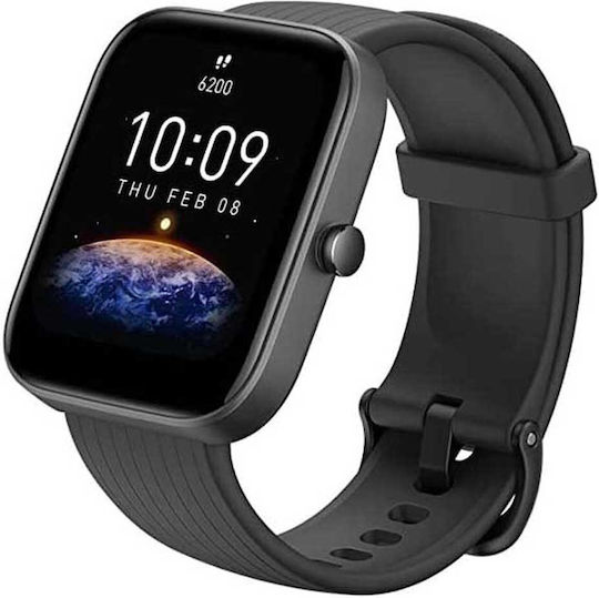 Amazfit Bip 3 Smartwatch with Heart Rate Monitor (Black)