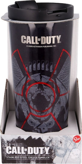 Stor Call Of Duty Ποτήρι Θερμός Ανοξείδωτο 425ml Μαύρο με Επιστόμιο