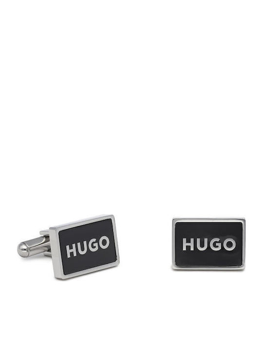 Hugo Μανικετόκουμπα από Ασήμι σε Μαύρο Χρώμα