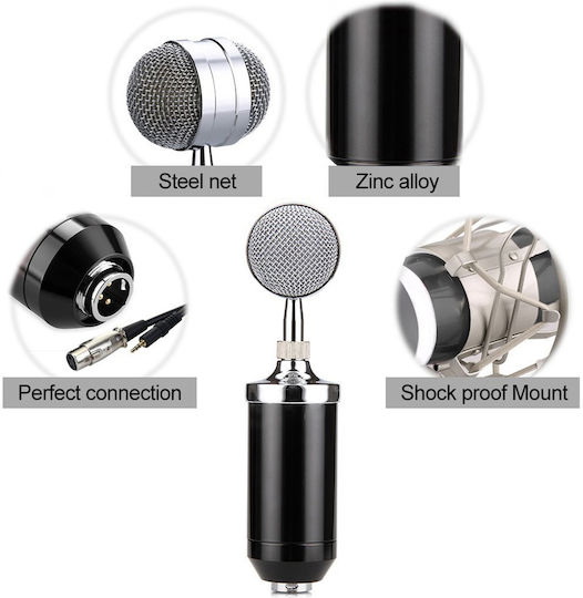 BM-3000 Condenser (Small Diaphragm) Microphone Shock Mounted for Vocals