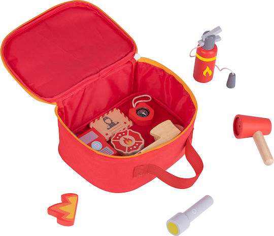 Tooky Toys Βαλιτσάκι Πυροσβέστη από Ξύλο για 3+ Ετών 22 εκ. 11τμχ