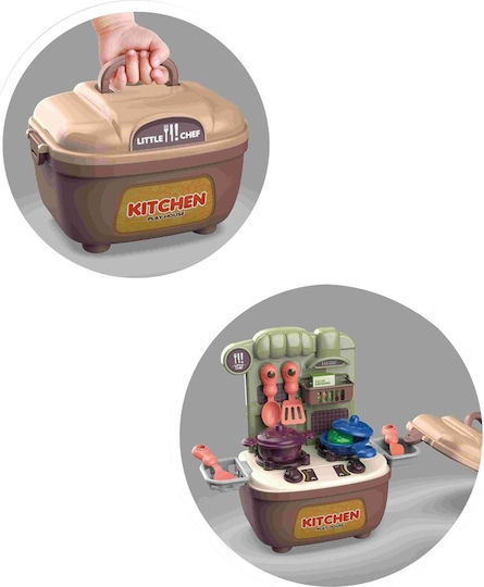 Luna Luna Pretend Play Toys Kitchen Set Beige for 3+ Years 19 Pieces
