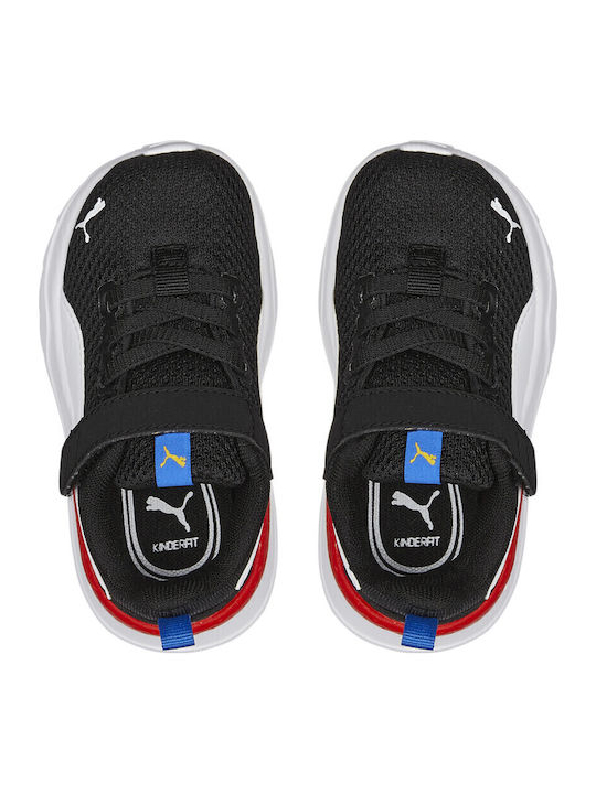 Anzarun Lite Kids Sports Shoes Running with Hoop & Loop Closure Black