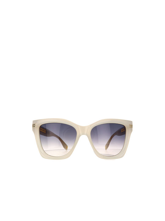 Marc Jacobs Women's Sunglasses with White Plastic Frame and Gray Gradient Lens MJ1000/S 10A90