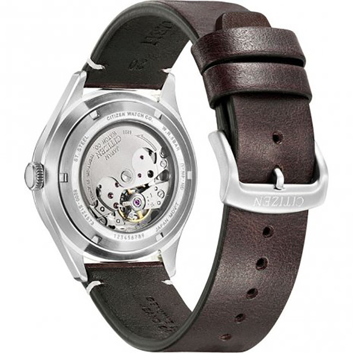 Citizen Ceas Barbatesc 40.2mm Automat cu Curea din Piele Maro