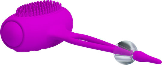 Pretty Love Bancroft Silicone Vibrating Nipple Clamps Σφιγκτήρες Θηλών σε Μωβ Χρώμα 3τμχ