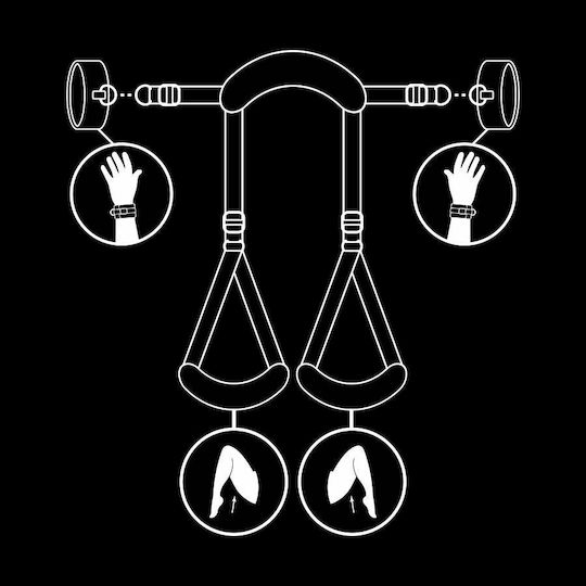 Fetish Submissive Open Leg Set Βοήθημα σε Μαύρο Χρώμα