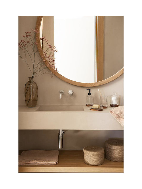 Andrea House AH- Wooden Cotton/Swabs Case Countertop Transparent