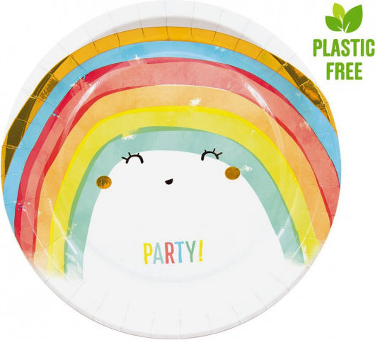 Procos Curcubeu Farfurie pentru Party 8buc
