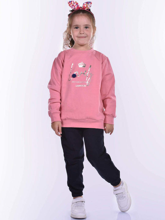 Action Sportswear Kids Sweatpants Set Pink 2pcs