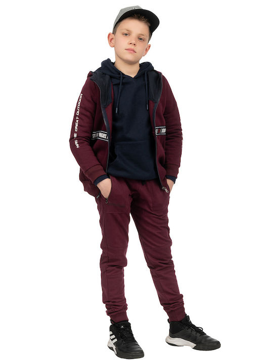 Pantaloni de Trening pentru Copii Burgundy