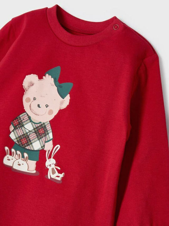 Mayoral Kids' Pajamas Winter Cotton Red Ecofriends