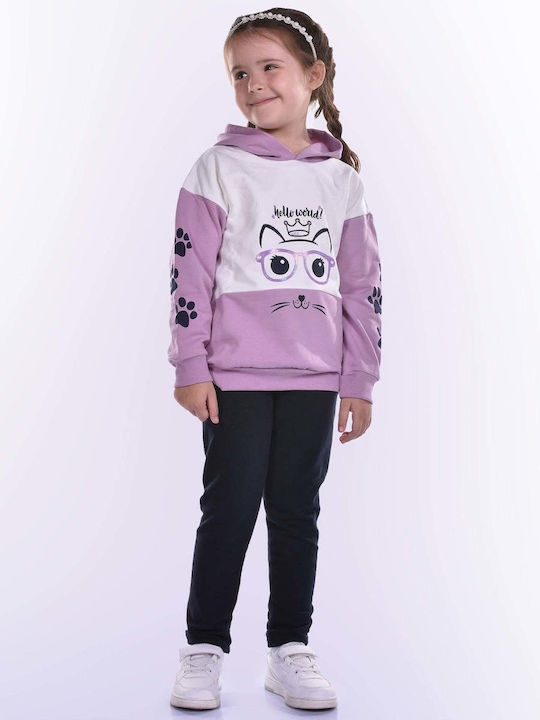 Nek Kids Wear Kids Set with Leggings Winter 2pcs Lilac