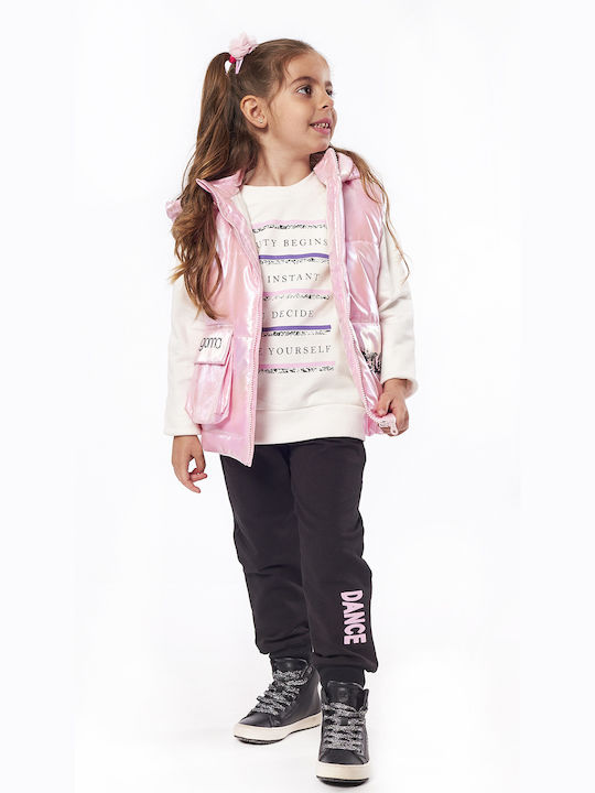 Εβίτα Kids Set with Pants & Jacket Winter 3pcs Pink