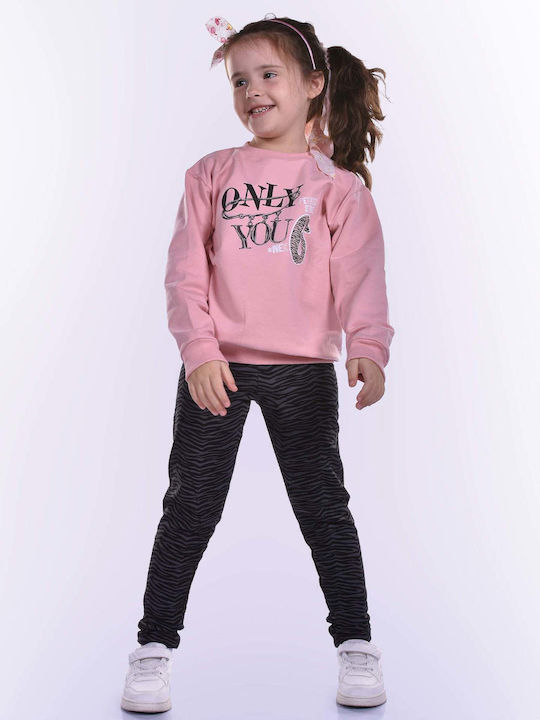 Nek Kids Wear Kids Set with Pants Winter 2pcs Pink