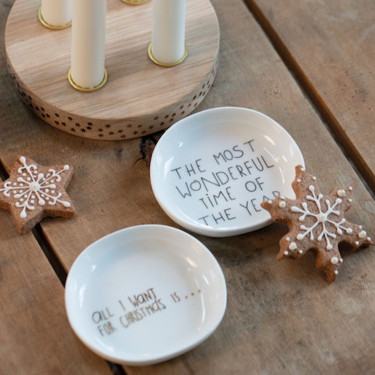 Raeder The Most Wonderful Time Of The Year Christmas Plate Porcelain White D10.5cm.