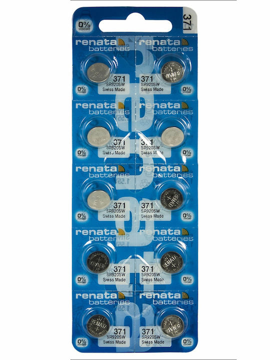 Rayovac 371 SR920SW Μπαταρίες Silver Oxide Ρολογιών SR69 1.55V 10τμχ