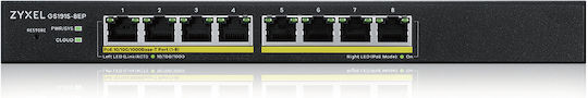 Zyxel GS1915-8 v1 Managed L2 PoE+ Switch με 8 Θύρες Gigabit (1Gbps) Ethernet
