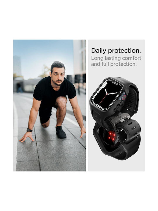 Spigen Liquid Air Pro Θήκη Σιλικόνης σε Μαύρο χρώμα για το Apple Watch 45mm