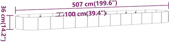 vidaXL Planter Box Metallic Gray 507x100x36cm.