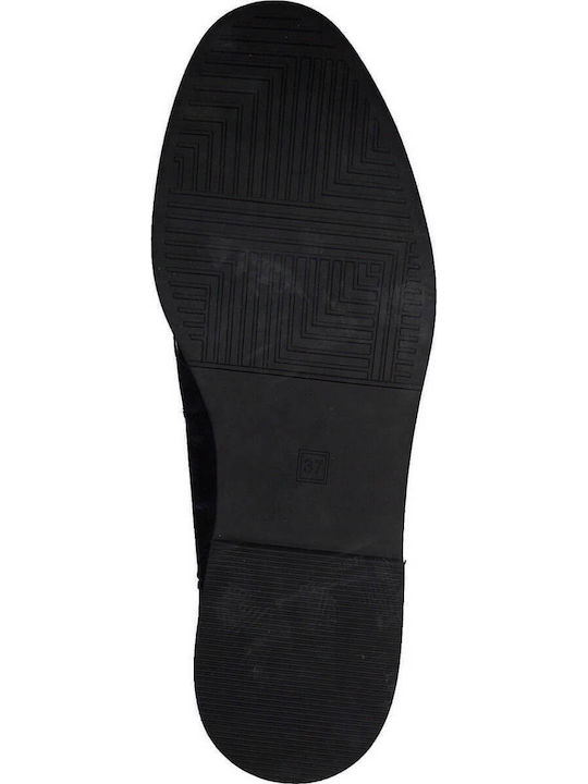 Leder Damen Mokassins in Schwarz Farbe