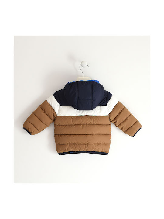 iDO Kids Quilted Jacket short Hooded Brown