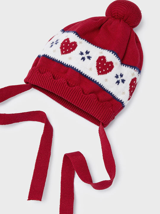 Kinderkleid Langärmelig Knitted Set mit Accessoires Rot