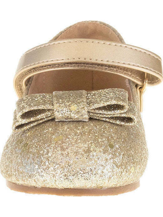 Kids Ballerinas TT with Hoop & Loop Closure Gold