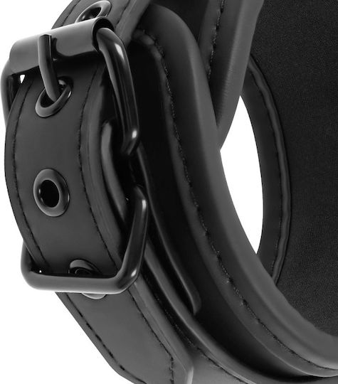 Fetish Submissive Cuffs with Puller Cătușe în Culoare Negru