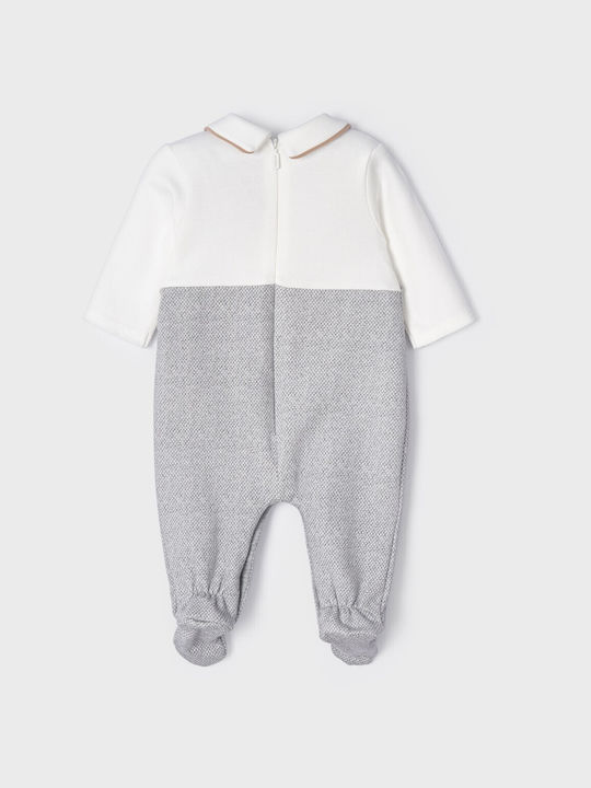 Mayoral Baby Bodysuit Set Long-Sleeved with Pants Gray