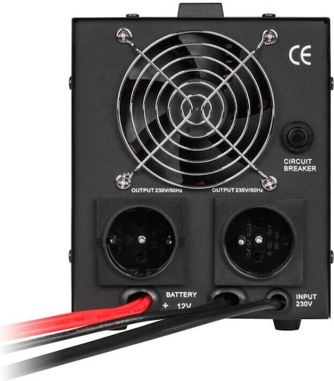90200-105 UPS 800VA 500W με 2 Schuko Πρίζες