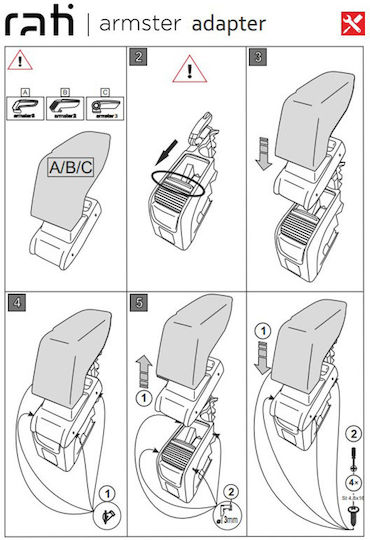 Rati Armster Car Armrest Mount for Opel Mokka / Mokka X Black