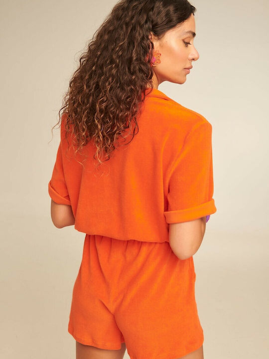 PCP Emma Damen Kurzärmelig Einteiler-Shorts Orange 165220