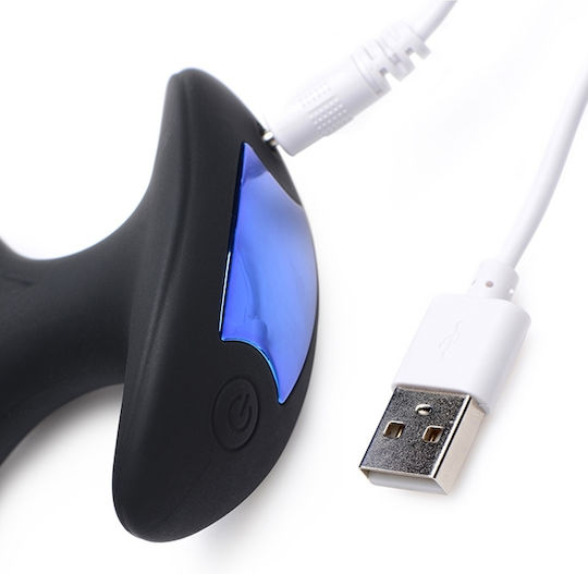 XR Zeus Electro Spread 64x Vibrating & E-Stim Silicone But Plug for Electro-stimulation in Black Color