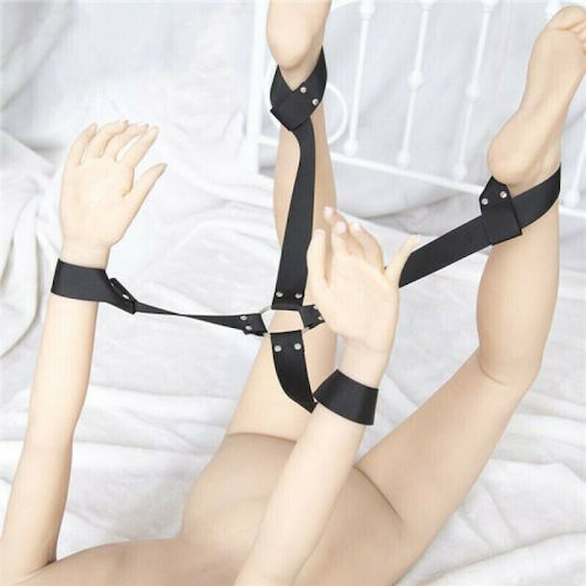Toyz4lovers Easy Back Arms Restraint Long Σετ για Δέσιμο Άκρων σε Μαύρο Χρώμα