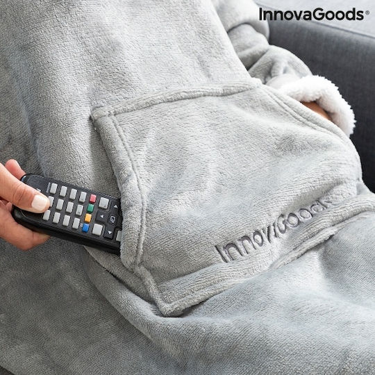 InnovaGoods Swug Одеяло Полар с Ръкави 120x160см Сиво